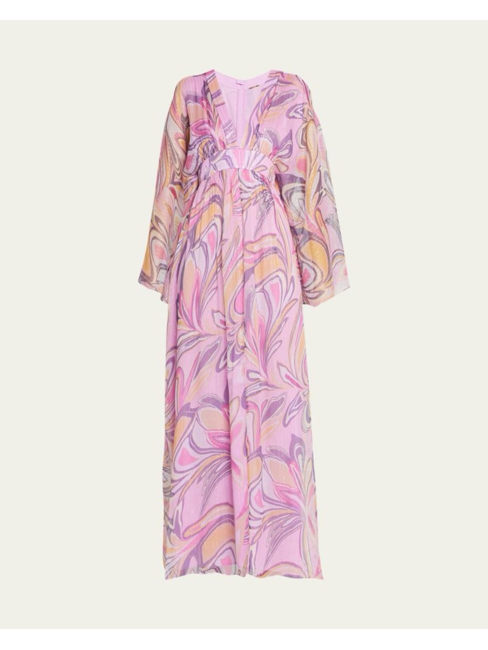 ALEXIS Pink Swirl Bell Sleeve Maxi Dress - NWT